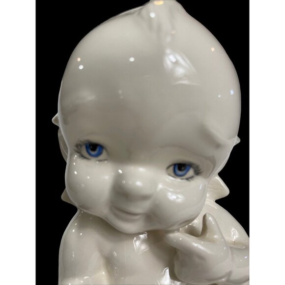Vintage 1983 Kewpie Blue Eyes White Baby Doll Ceramic Coin Piggy Bank 6 1/2" - Picture 2 of 8